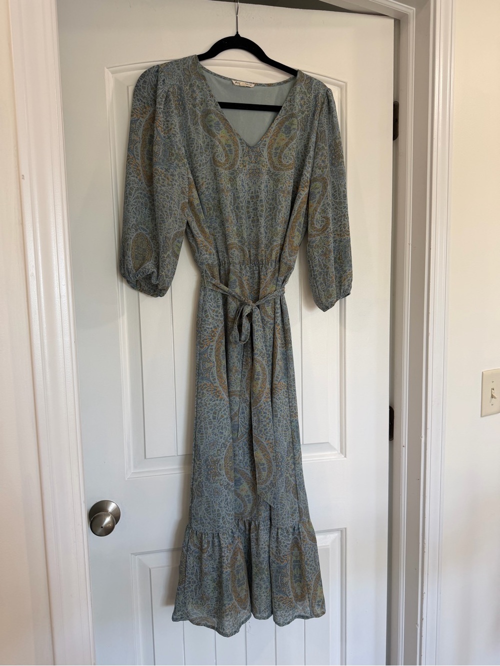Jane and Delancey soft blue Paisley Maxi Dress